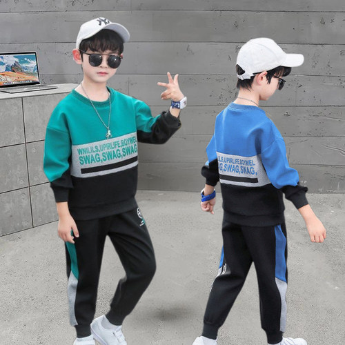 男童卫衣套装春秋2025新款男孩儿童运动休闲洋气可爱时髦炸街童装
