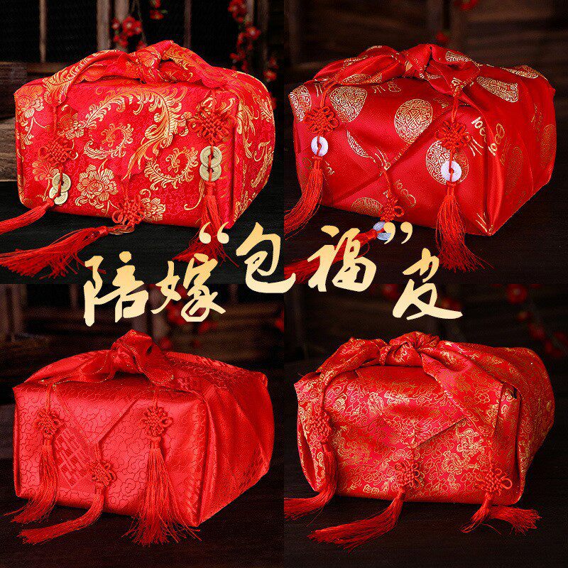 结婚用品包盆纱红色纱巾网纱