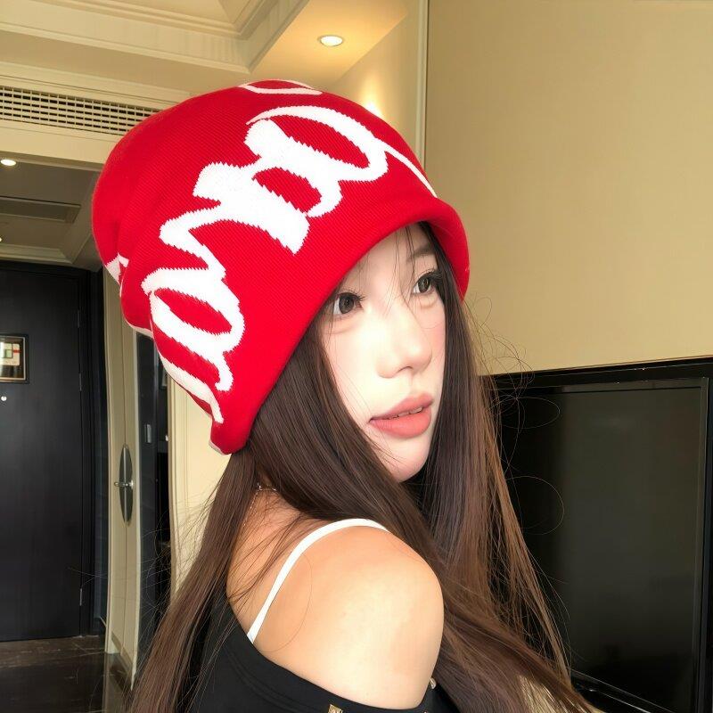 美式街头字母提花双面戴针织帽男女嘻哈滑板护耳套头帽秋冬冷帽潮