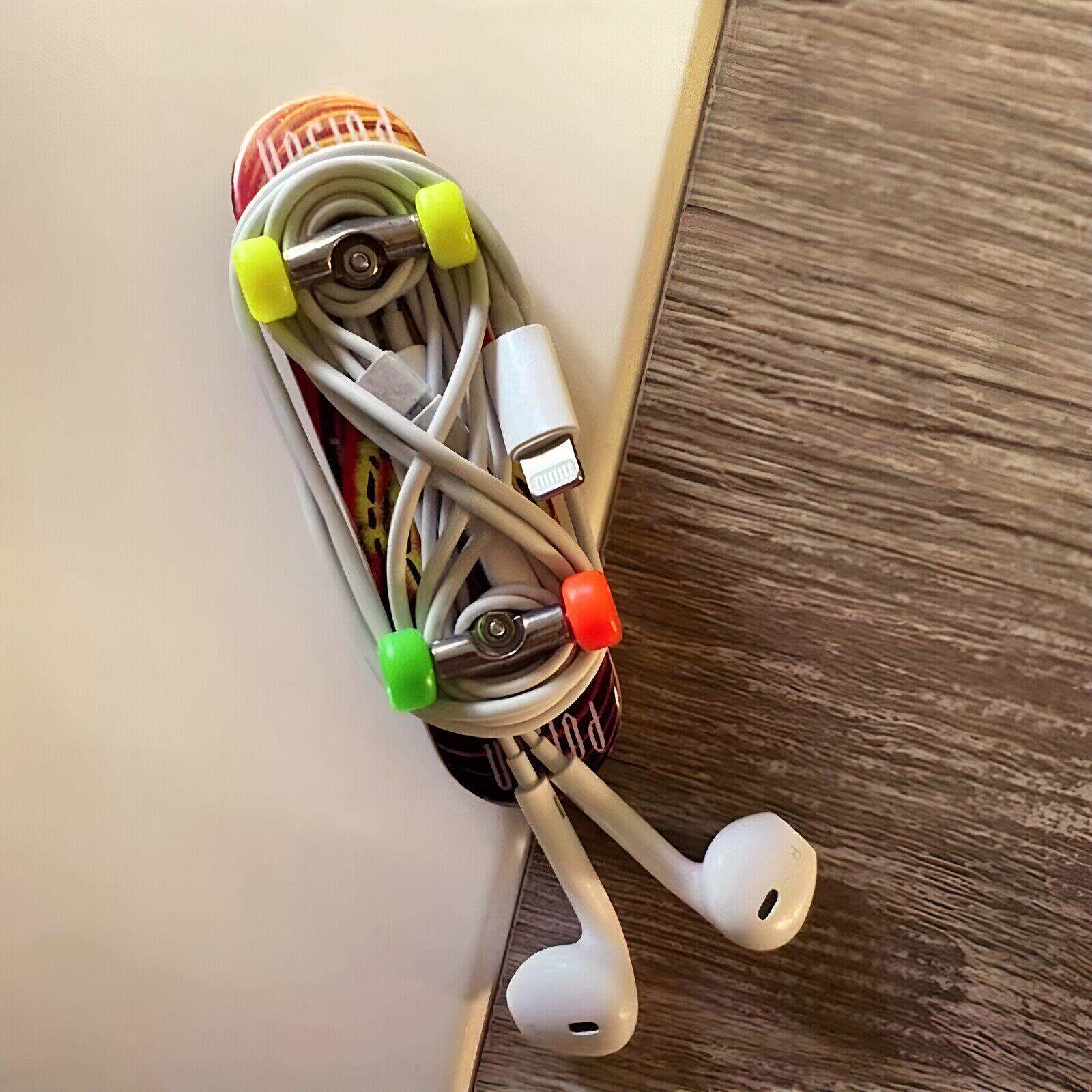 【有线耳机收纳神器】手指滑板diy耳机绕线器复古千禧风随身便携