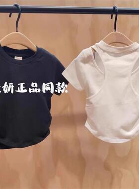 peace kiss专柜正品25夏新款女童抑菌短款修身短袖T恤KBD2TEET10