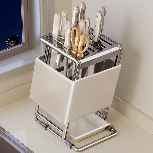 不锈钢刀架置物架厨房家用台面多功能刀具收纳2025新款菜刀放置座