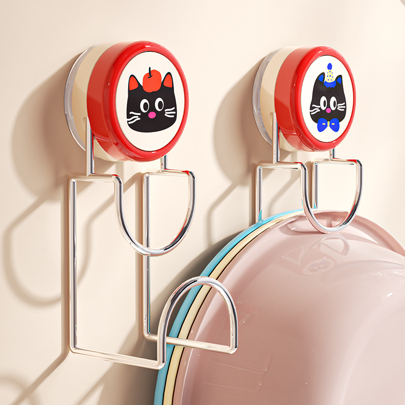 吸盘脸盆挂钩免打孔壁挂式家用卫生间厕所洗澡盆挂盆收纳架置物架