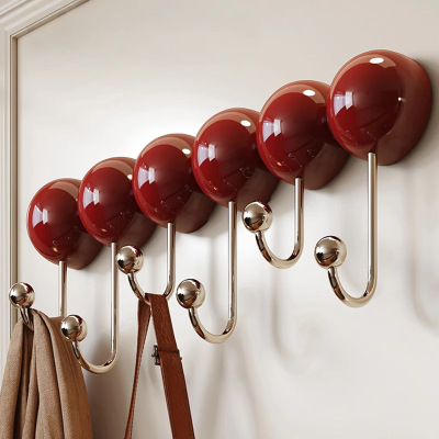 吸盘联排挂钩免打孔强力承重浴室卧室门后挂衣架厨房粘钩帽子收纳