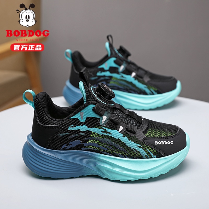 巴布豆男童网鞋镂空透气碳板跑鞋