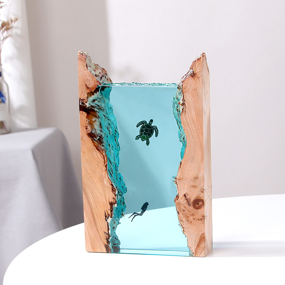 海洋溶洞潜水员家居桌面摆件灯座实木树脂小夜灯礼物饰品创意灯饰,家居饰品,桌面摆件,淘宝优惠券,粉丝福利购,淘宝优惠卷