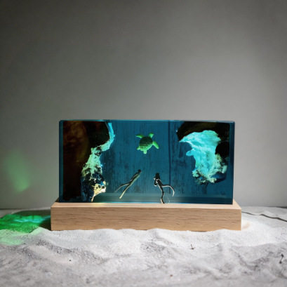 新款海洋系列环氧树脂摆件海龟氛