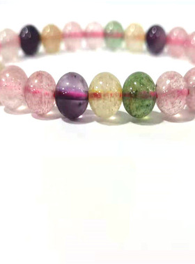 天然水晶手链手串 草莓晶紫水晶发晶福禄寿 水晶超八超七手链手串