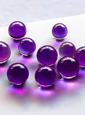 天然9A收藏级紫水晶散珠乌拉圭紫晶圆珠单珠隔珠多宝手串DIY配件