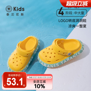 防滑軟底涼鞋 泰蘭尼斯kids夏季 新款 兒童家居休閑系拖鞋 輕便洞洞鞋