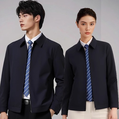 2026新款春秋商务休闲夹克行政干部男女公务员领导工作服定制外套
