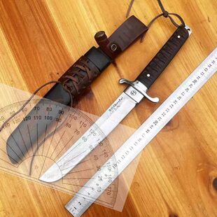 大马革户户外刀具一体锻打户外生存刀具剁骨刀战术刀