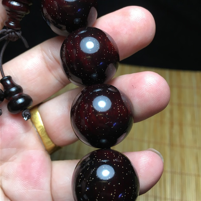 正宗满金星印度老料小叶紫檀手串佛珠手链20mm12颗男女