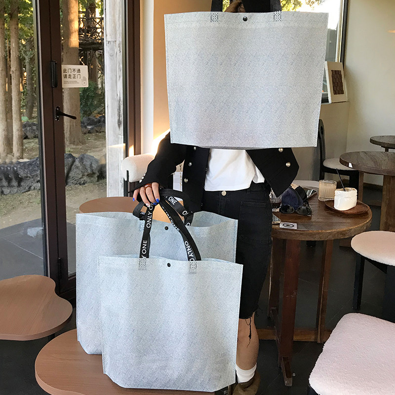 大容量肩背购物袋定制超市服装宣传展会教育衣服礼品店无纺布袋子