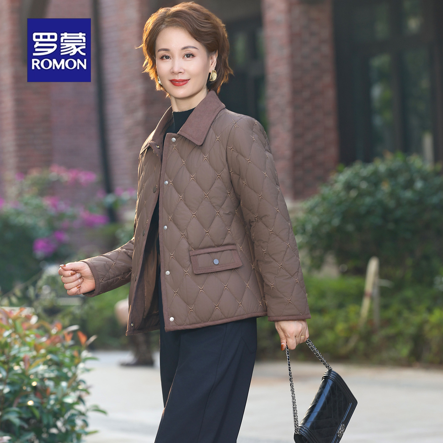 罗蒙2025妈妈秋冬新款加绒外套轻便小棉袄中老年棉衣女秋冬装轻薄