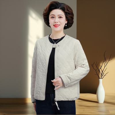 罗蒙中年妈妈秋装夹克外套2025短款棒球服时尚女装春秋季上衣服女