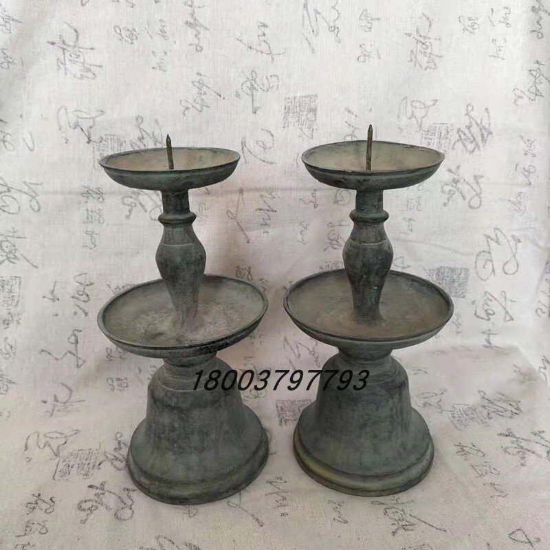 新品古玩青铜器摆件莲花蜡台婚庆道具p装饰品古代蜡台清仓特