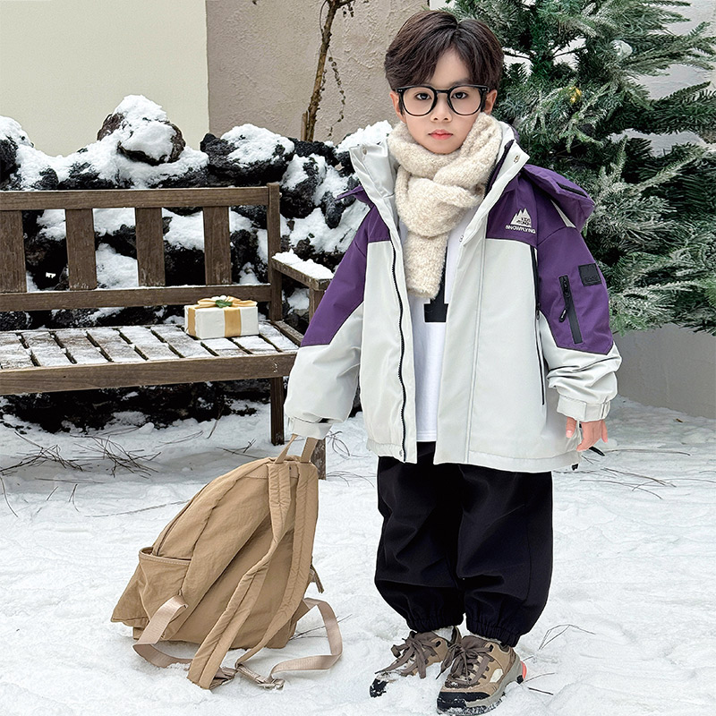 男童外套2025冬装新款儿童秋冬款棉衣加厚冲锋衣男孩冬季保暖棉服
