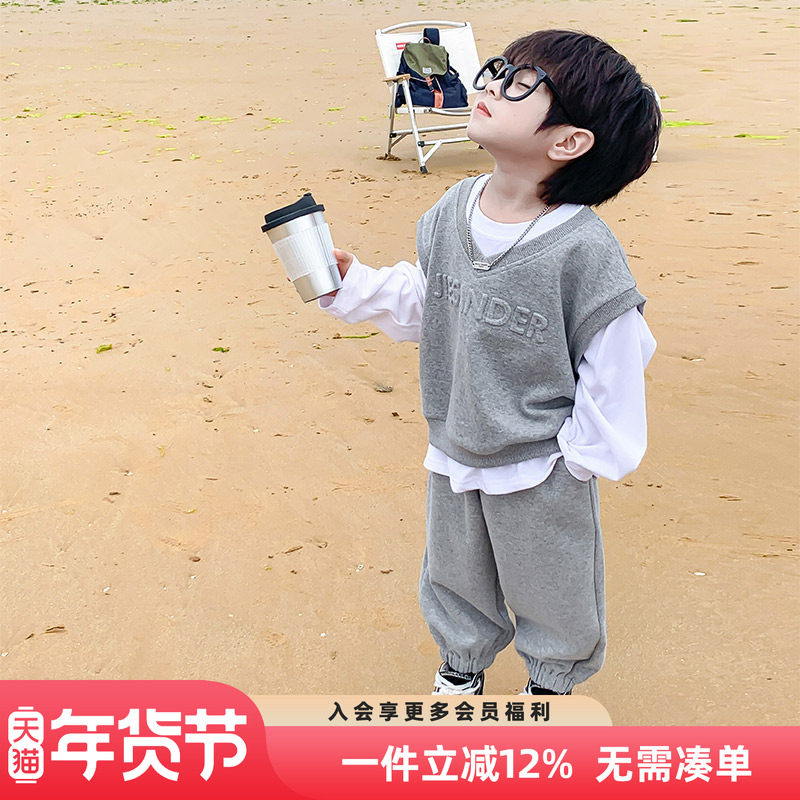 男童套装春秋款2025新款儿童秋装运动潮酷炸街秋季衣服休闲两件套