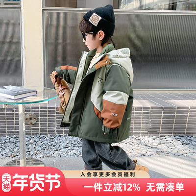 男童羽绒服2025新款冬装儿童男孩三合一加厚秋冬冲锋衣炸街外套