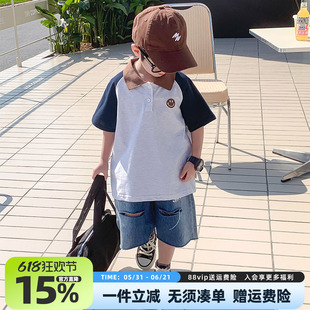 男童短袖PoloT恤纯棉2026夏装新款儿童中大童男孩夏季半袖上衣潮