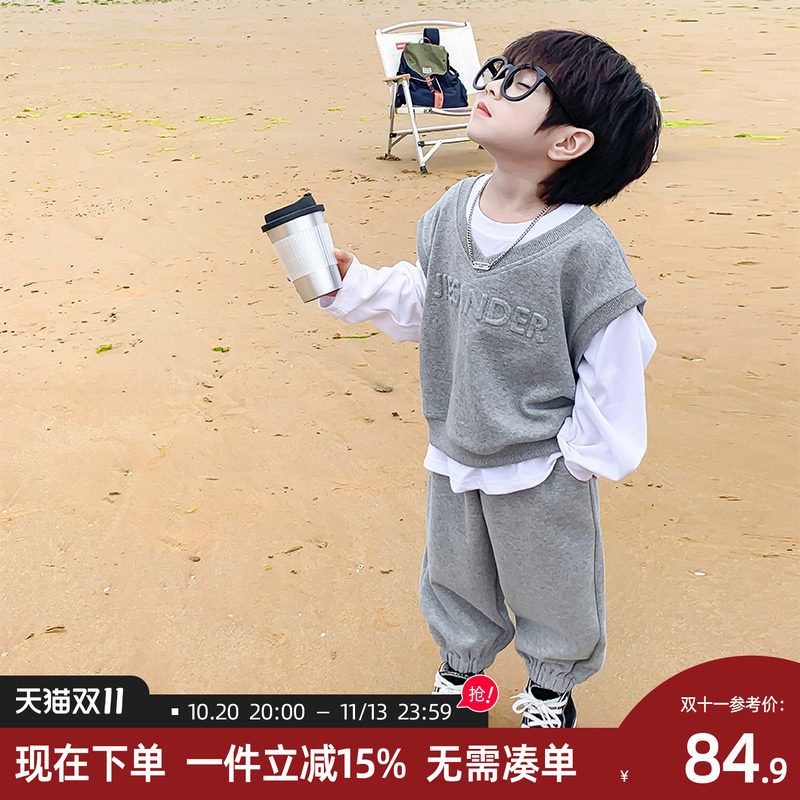男童套装春秋款2026新款儿童秋装运动潮酷炸街秋季衣服休闲两件套