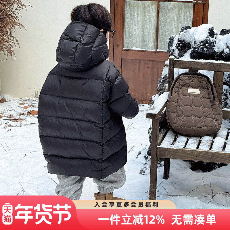 男童冬装中长款羽绒服2025新款儿童冬季加厚连帽外套男孩洋气衣服,童装/婴儿装/亲子装,羽绒服,淘宝优惠券,粉丝福利购,淘宝优惠卷