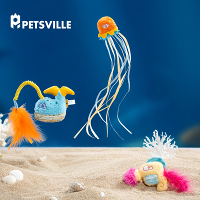 PETSVILLE猫薄荷羽毛互动玩具