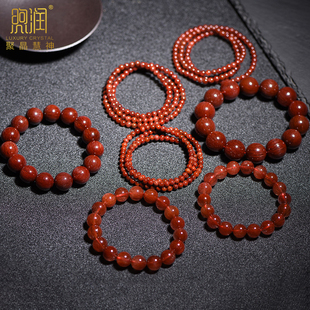 天然红发晶手链男女通透顺发红水晶手串本命年母亲节送妈妈礼物