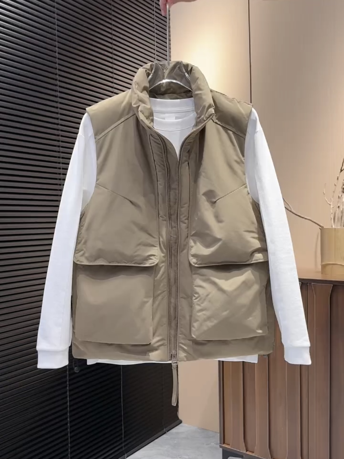 男士冬季立领羽绒棉马甲2025新款