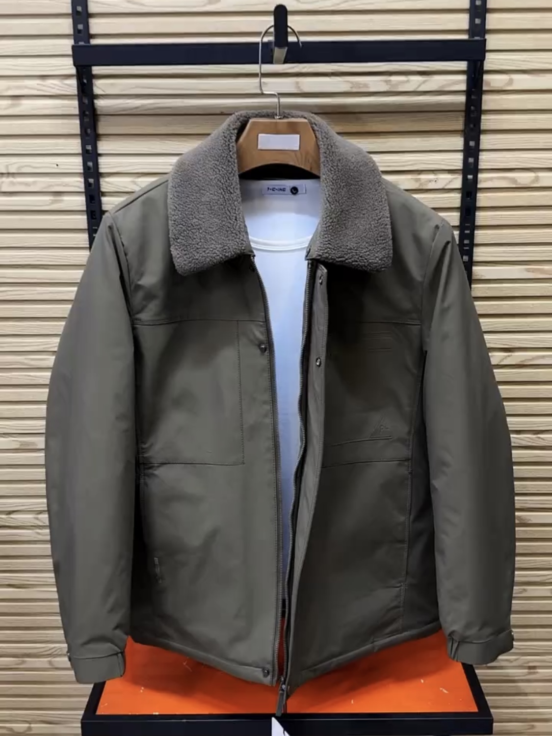 男士冬季新款百搭翻领加绒夹克