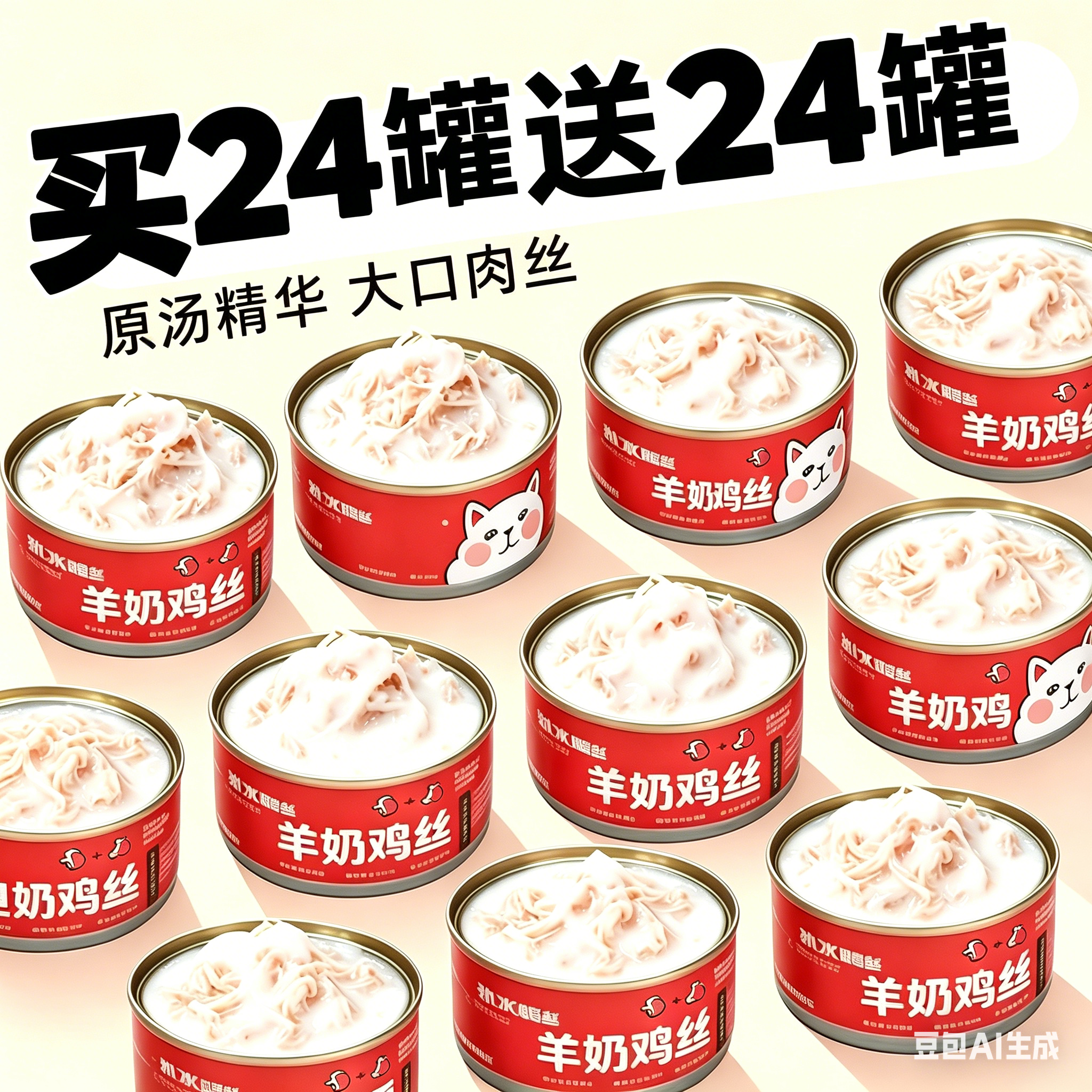 狗狗全脂羊奶鸡胸肉丝罐头主食湿粮补充营养幼犬零食老年小型条纯