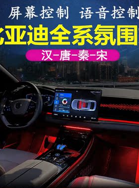 比亚迪汉EV氛围灯唐DMI秦pro宋plus元海豚改装原厂龙鳞饰板专用64