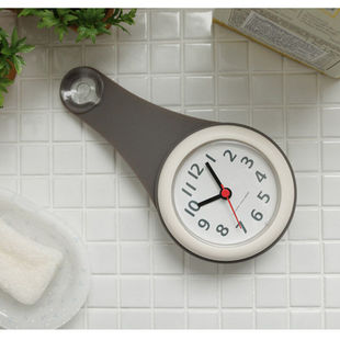 北欧浴室创意挂钟卫生间简约厨房防水时钟家用冰箱吸盘迷你小钟表