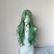 绿色假发中分八字刘海绿色长卷发氛围感大波浪显白cos假发全头套