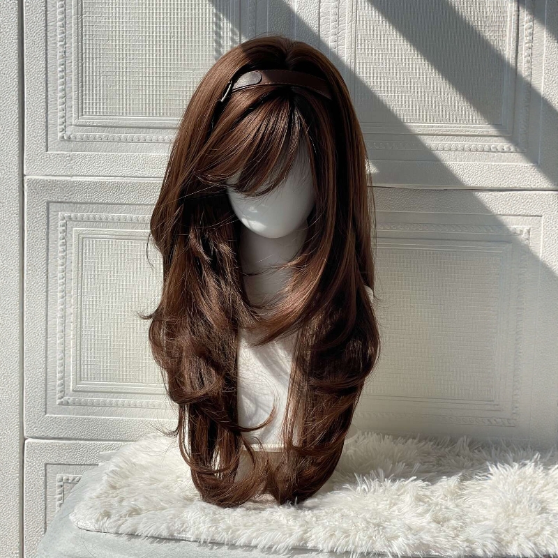 【生巧芝士】假发女lolita软妹日系古早感高层次巧克力棕整顶头套