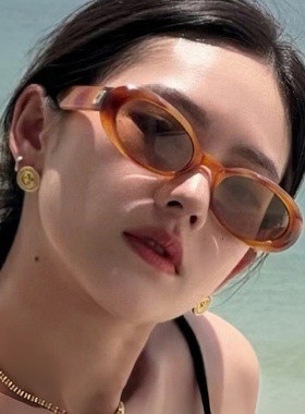 日本cherry kitty小框椭圆太阳镜新款时尚复古百搭个性防晒潮流
