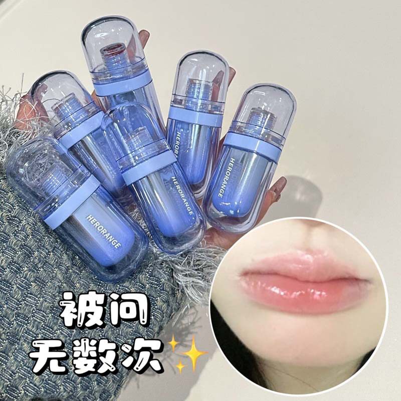 新款推荐~谧蓝银镜水光唇釉水润保湿镜面嘟嘟唇防水不易沾杯唇彩