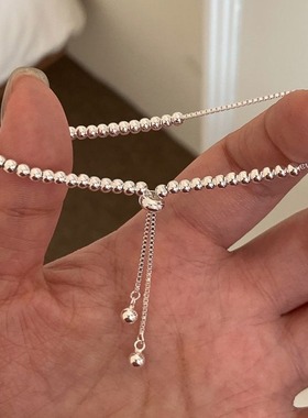 日系Cherry Kitty极简小圆珠串珠抽拉式手链女简约百搭设计手串