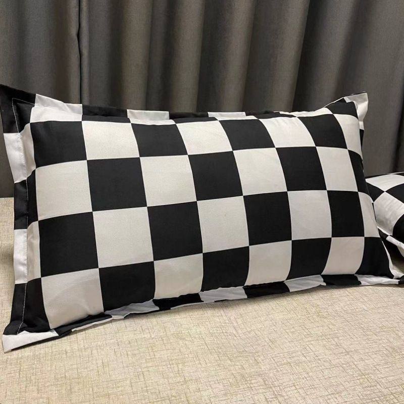 枕头套一对ins高颜值棋盘格单只个芯宿舍学生复古潮流简约大格子