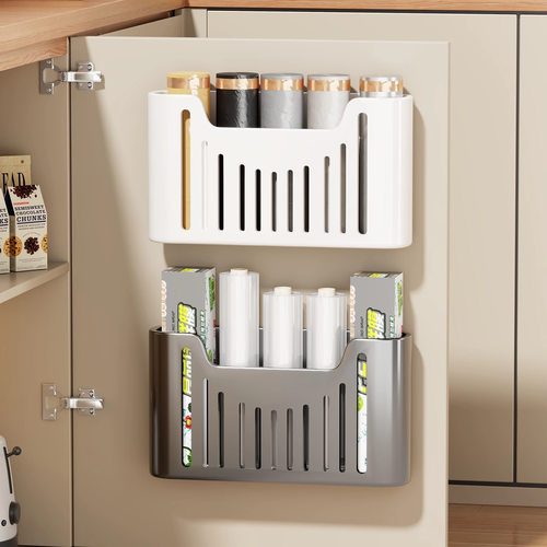 垃圾袋收纳神器壁挂式卫生间厨房免打孔大容量塑料袋抽取盒柜门内