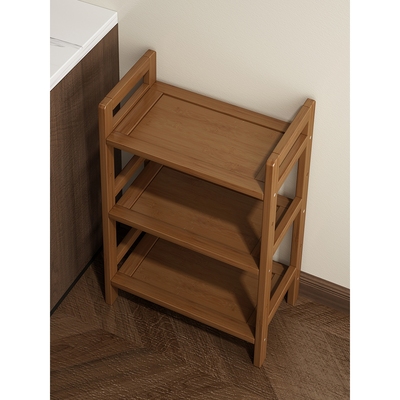 置物架木质竹收纳架落地多层简易杂货架火锅店菜架子家用客厅书架