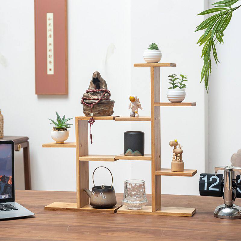 置物架窗台多肉花架实木阳台装饰桌面多层组合室内
