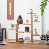 置物架窗台多肉花架实木阳台装 饰桌面多层组合室内