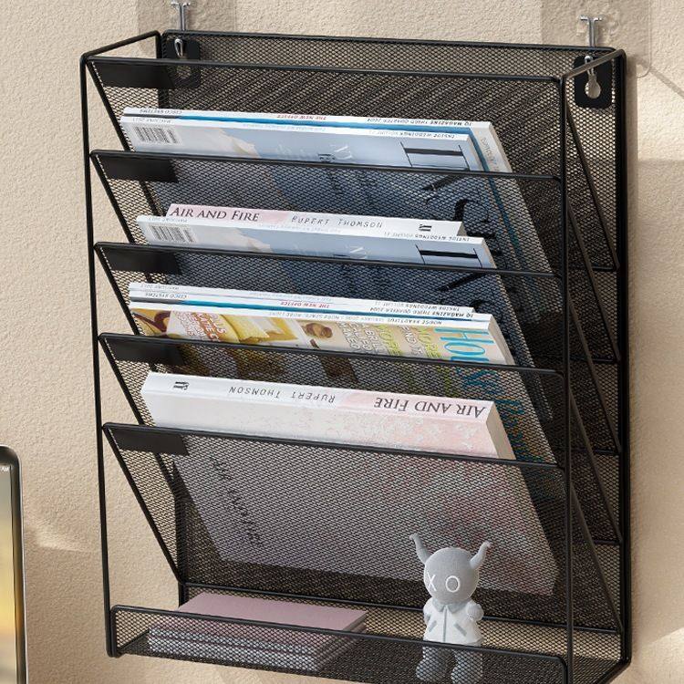 壁挂式文件架墙面金属文件收纳架墙上书架办公用品桌面文具资料展