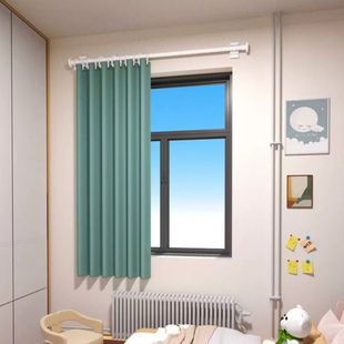 出租房窗帘免打孔安装卧室遮光窗帘杆一整套简易飘窗壁挂式简易型