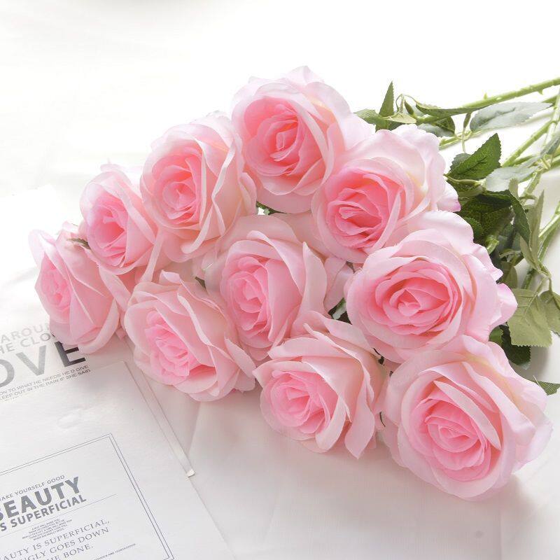 仿真花玫瑰花束假花婚庆装饰花艺家居餐桌客厅塑料花干花插花摆件