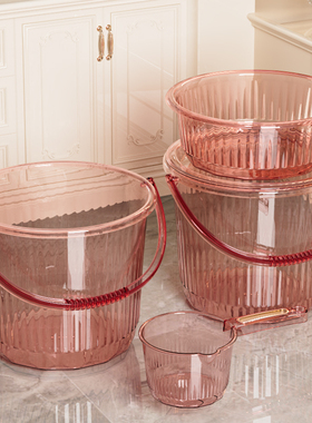 盖出嫁乔迁用品储水水桶手提红色喜桶桶搬家塑料带结婚陪嫁婚庆