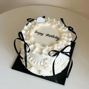 仿真蛋糕模型2024网红流行蝴蝶结生日假橱窗摆设样品摄影道具