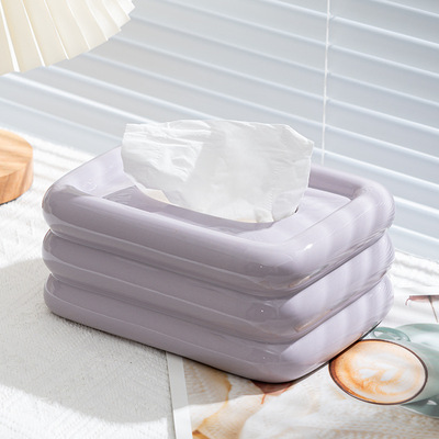 轻奢陶瓷抽纸盒创意紫色家用客厅桌面感纸巾盒装饰品摆件